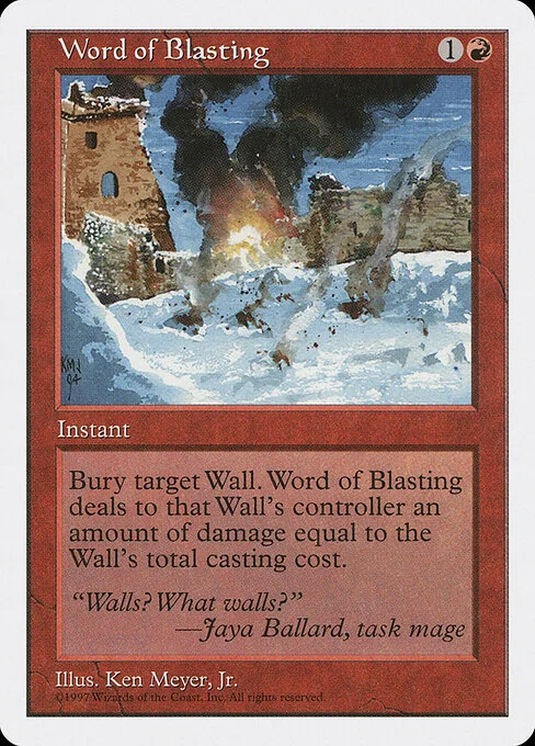 Word of Blasting, carta Magic di tipo Instant illustrata da Ken Meyer, Jr.