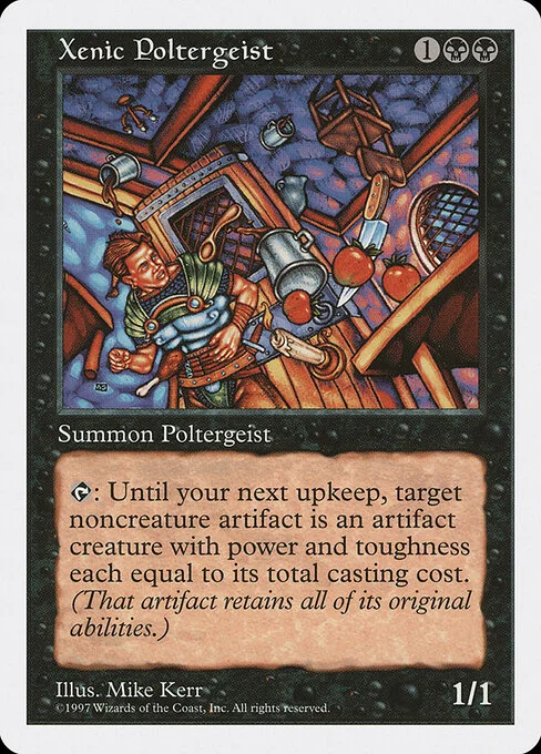 Xenic Poltergeist, carta Magic di tipo Creature — Spirit illustrata da Mike Kerr