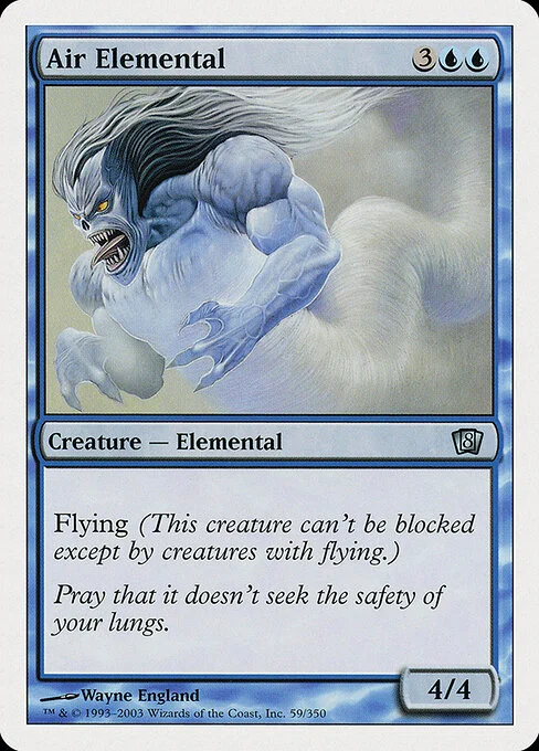 Air Elemental, carta Magic di tipo Creature — Elemental illustrata da Wayne England
