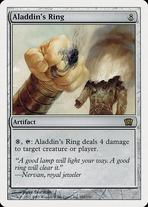 Aladdin's Ring, carta Magic di tipo Artifact illustrata da Dave Dorman