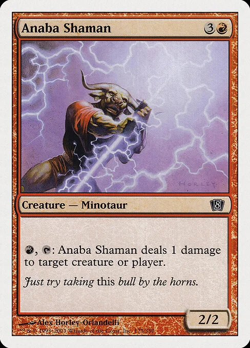 Anaba Shaman, carta Magic di tipo Creature — Minotaur Shaman illustrata da Alex Horley-Orlandelli
