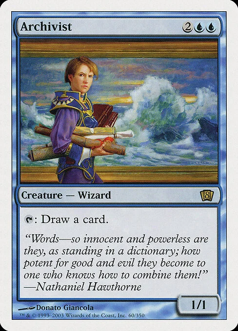 Archivist, carta Magic di tipo Creature — Human Wizard illustrata da Donato Giancola