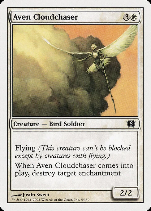 Aven Cloudchaser, carta Magic di tipo Creature — Bird Soldier illustrata da Justin Sweet