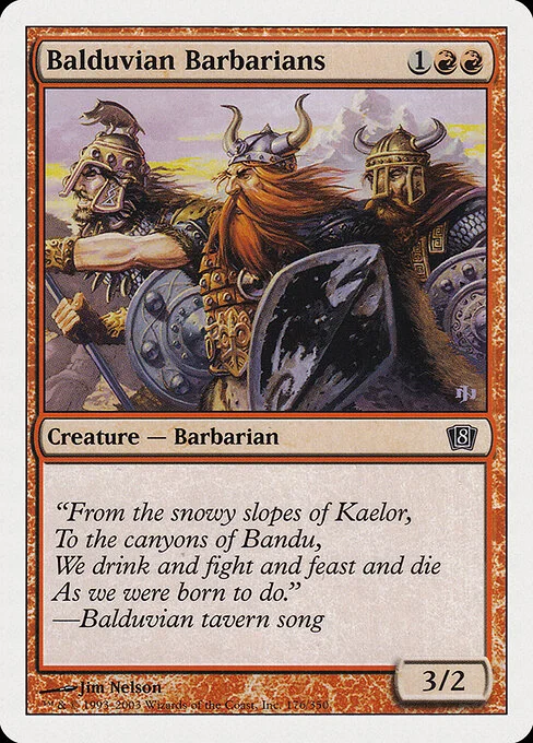 Balduvian Barbarians, carta Magic di tipo Creature — Human Barbarian illustrata da Jim Nelson