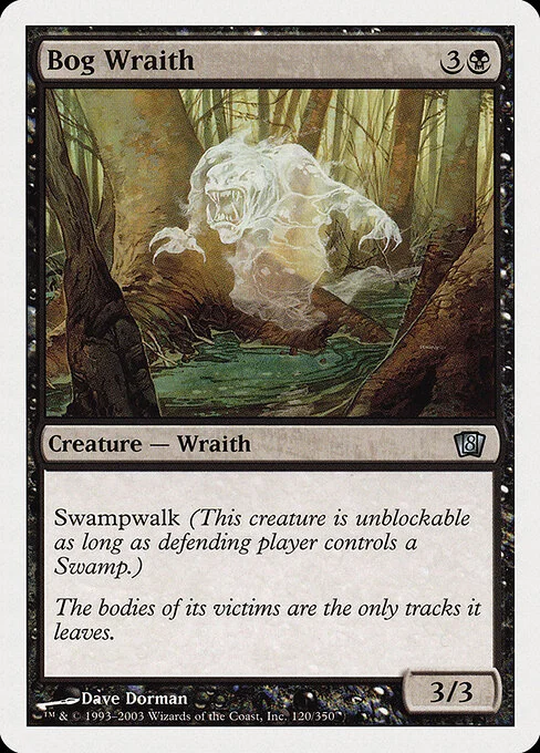 Bog Wraith, carta Magic di tipo Creature — Wraith illustrata da Dave Dorman