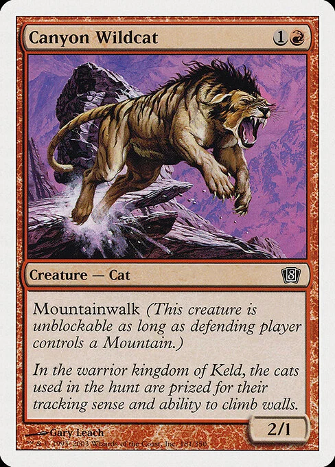 Canyon Wildcat, carta Magic di tipo Creature — Cat illustrata da Gary Leach