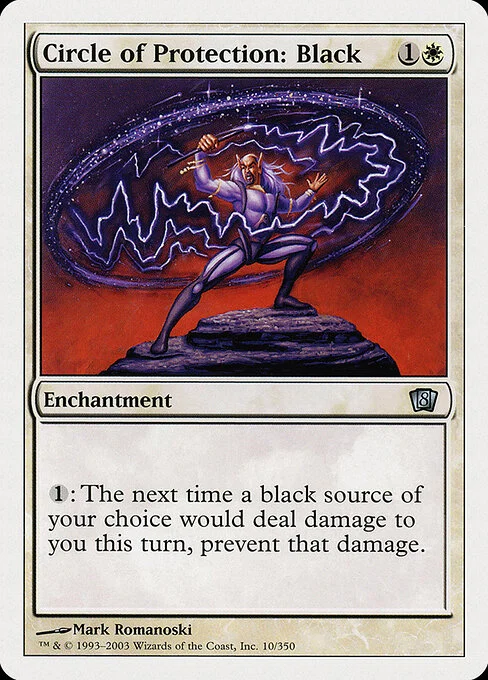 Circle of Protection: Black, carta Magic di tipo Enchantment illustrata da Mark Romanoski