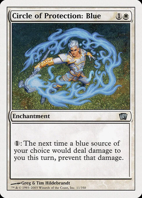 Circle of Protection: Blue, carta Magic di tipo Enchantment illustrata da Greg Hildebrandt & Tim Hildebrandt