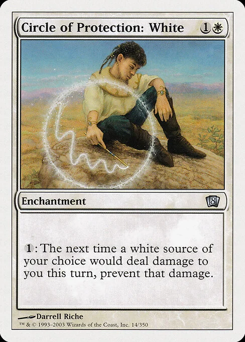 Circle of Protection: White, carta Magic di tipo Enchantment illustrata da Darrell Riche