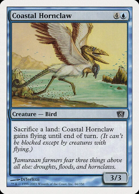 Coastal Hornclaw, carta Magic di tipo Creature — Bird illustrata da DiTerlizzi