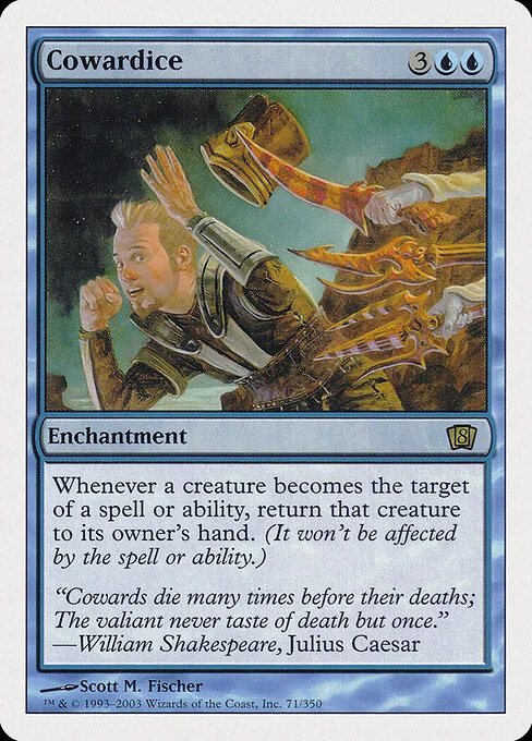 Cowardice, carta Magic di tipo Enchantment illustrata da Scott M. Fischer