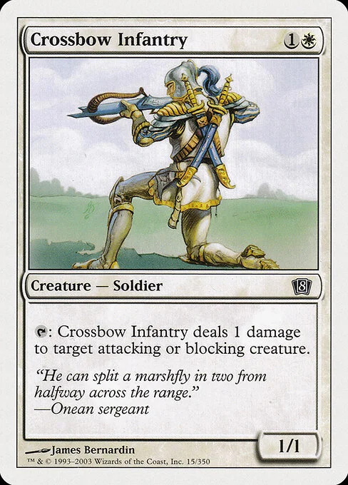 Crossbow Infantry, carta Magic di tipo Creature — Human Soldier Archer illustrata da James Bernardin