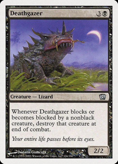 Deathgazer, carta Magic di tipo Creature — Lizard illustrata da Donato Giancola