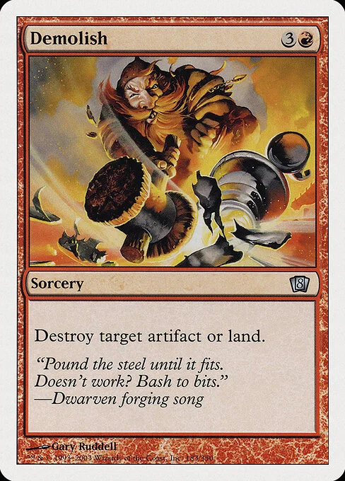 Demolish, carta Magic di tipo Sorcery illustrata da Gary Ruddell