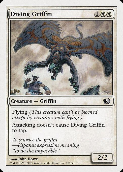 Diving Griffin, carta Magic di tipo Creature — Griffin illustrata da John Howe