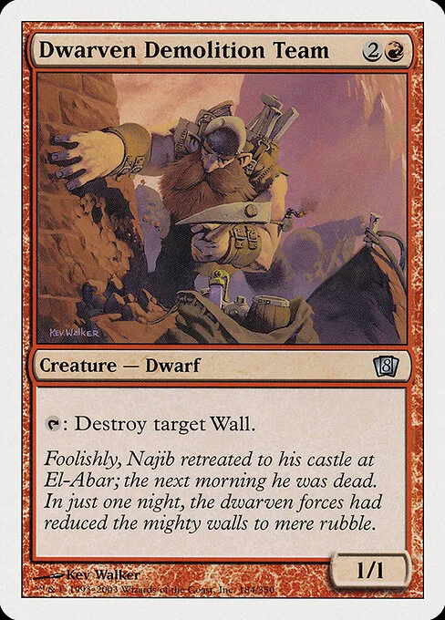 Dwarven Demolition Team, carta Magic di tipo Creature — Dwarf illustrata da Kev Walker