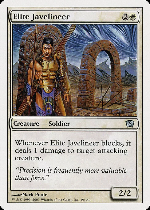Elite Javelineer, carta Magic di tipo Creature — Human Soldier illustrata da Mark Poole