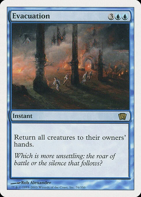 Evacuation, carta Magic di tipo Instant illustrata da Rob Alexander