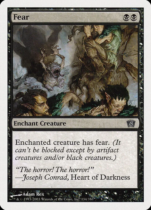 Fear, carta Magic di tipo Enchantment — Aura illustrata da Adam Rex