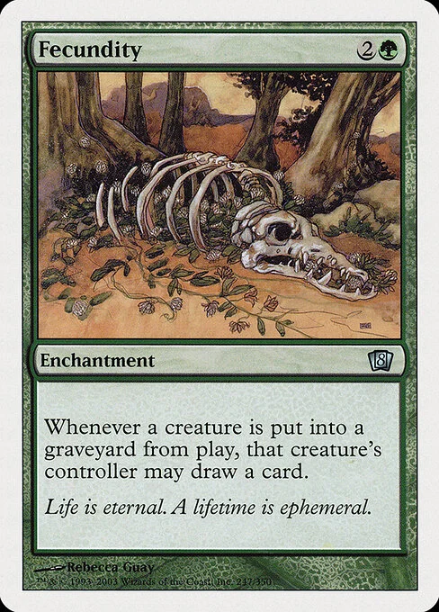 Fecundity, carta Magic di tipo Enchantment illustrata da Rebecca Guay
