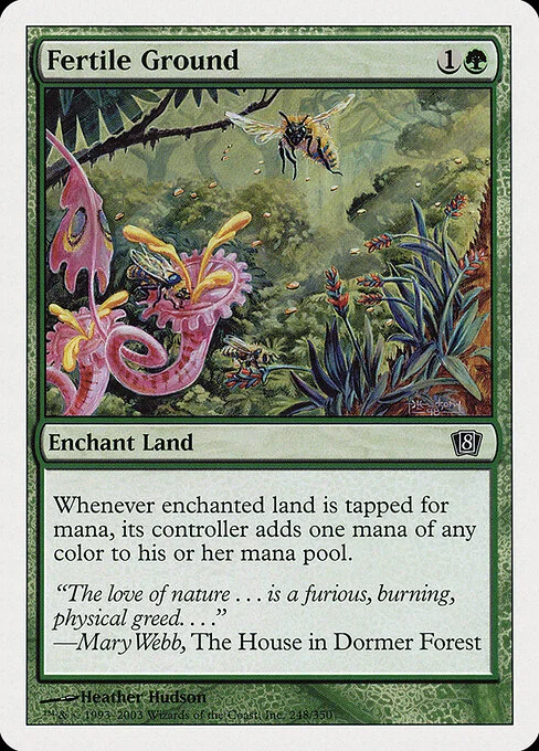 Fertile Ground, carta Magic di tipo Enchantment — Aura illustrata da Heather Hudson