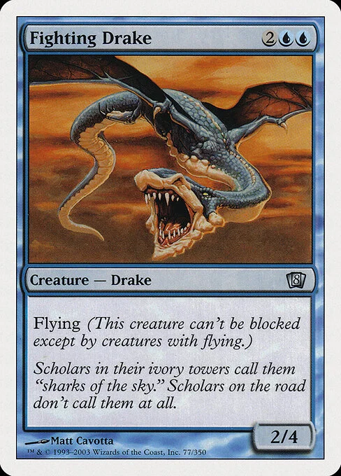 Fighting Drake, carta Magic di tipo Creature — Drake illustrata da Matt Cavotta