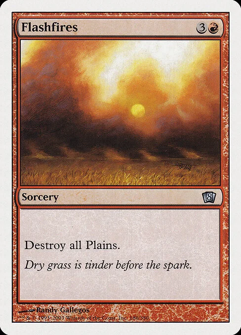 Flashfires, carta Magic di tipo Sorcery illustrata da Randy Gallegos