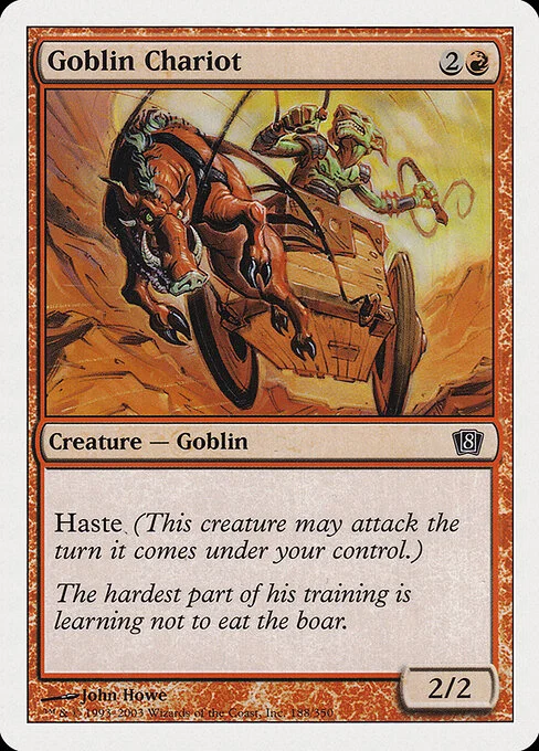 Goblin Chariot, carta Magic di tipo Creature — Goblin Warrior illustrata da John Howe