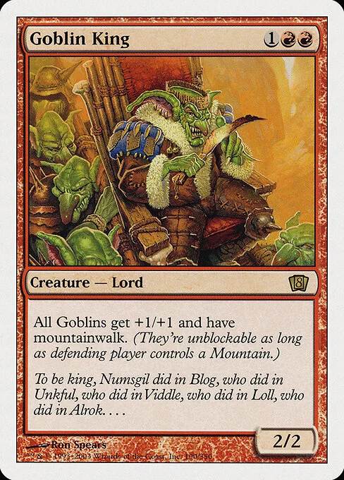 Goblin King, carta Magic di tipo Creature — Goblin illustrata da Ron Spears