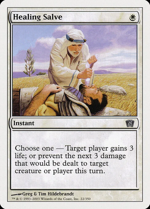 Healing Salve, carta Magic di tipo Instant illustrata da Greg Hildebrandt & Tim Hildebrandt