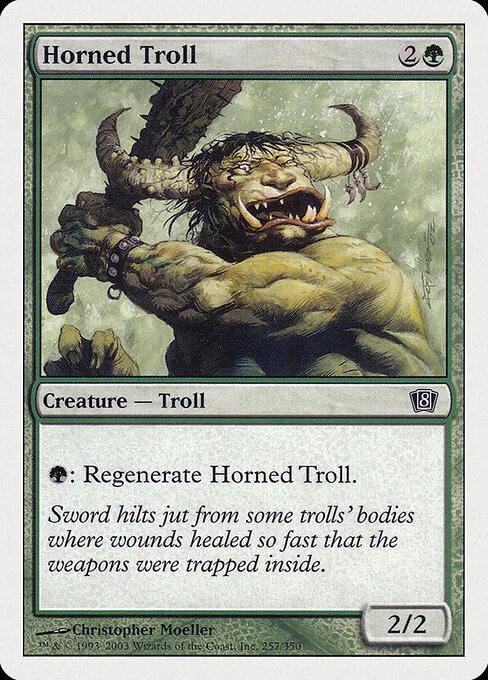 Horned Troll, carta Magic di tipo Creature — Troll illustrata da Christopher Moeller
