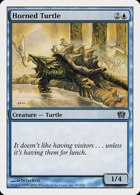 Horned Turtle, carta Magic di tipo Creature — Turtle illustrata da DiTerlizzi