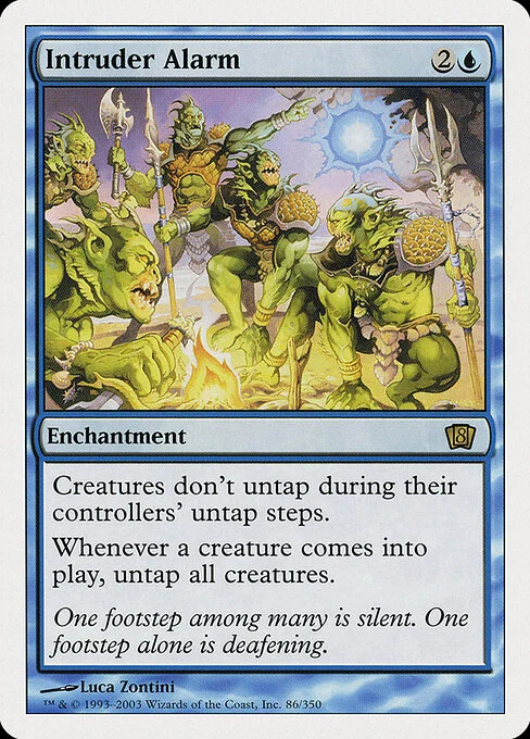Intruder Alarm, carta Magic di tipo Enchantment illustrata da Luca Zontini