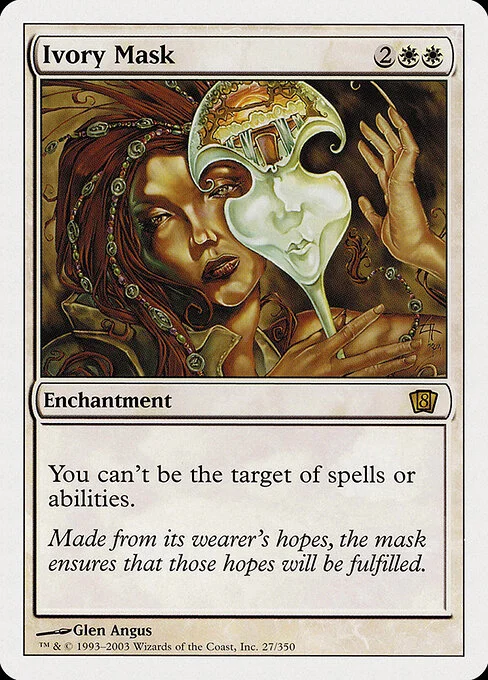 Ivory Mask, carta Magic di tipo Enchantment illustrata da Glen Angus