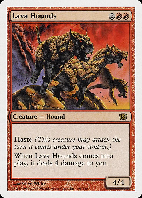 Lava Hounds, carta Magic di tipo Creature — Dog illustrata da Steve White