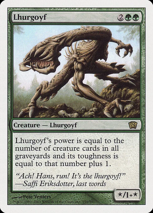 Lhurgoyf, carta Magic di tipo Creature — Lhurgoyf illustrata da Pete Venters