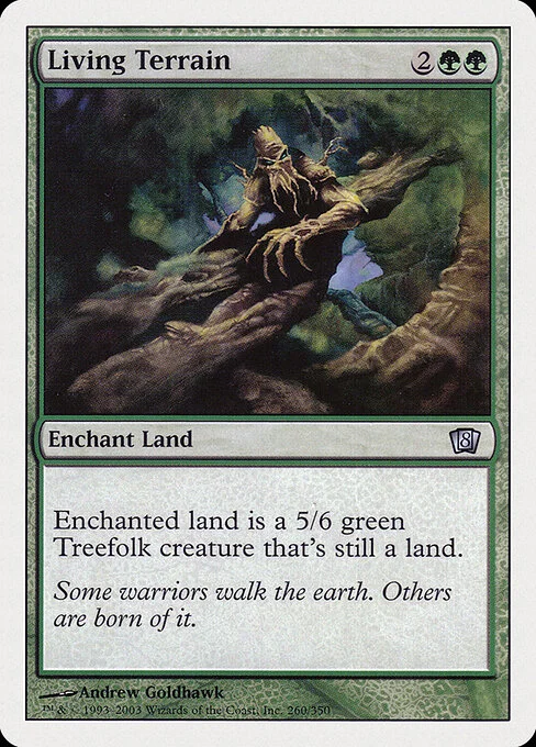 Living Terrain, carta Magic di tipo Enchantment — Aura illustrata da Andrew Goldhawk