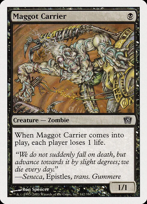 Maggot Carrier, carta Magic di tipo Creature — Zombie illustrata da Ron Spencer