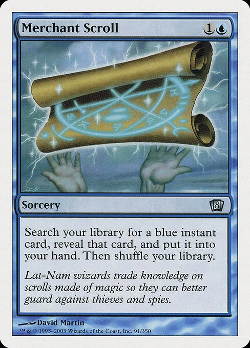 Merchant Scroll, carta Magic di tipo Sorcery illustrata da David Martin