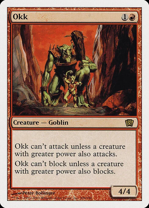 Okk, carta Magic di tipo Creature — Goblin illustrata da Peter Bollinger