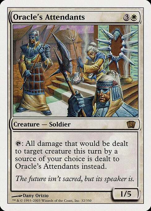 Oracle's Attendants, carta Magic di tipo Creature — Human Soldier illustrata da Dany Orizio