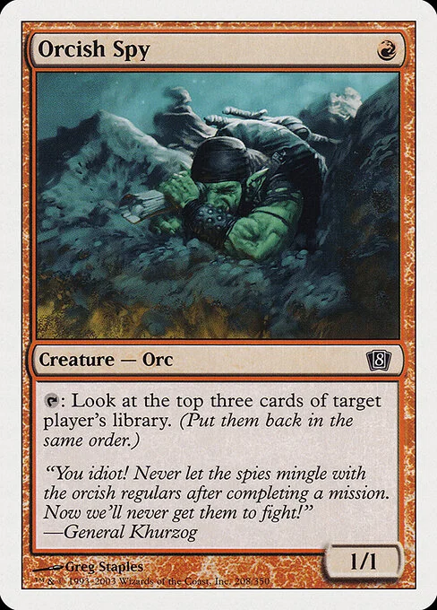 Orcish Spy, carta Magic di tipo Creature — Orc Rogue illustrata da Greg Staples
