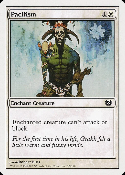 Pacifism, carta Magic di tipo Enchantment — Aura illustrata da Robert Bliss