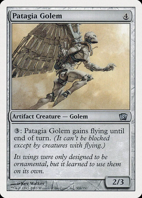Patagia Golem, carta Magic di tipo Artifact Creature — Golem illustrata da Kev Walker