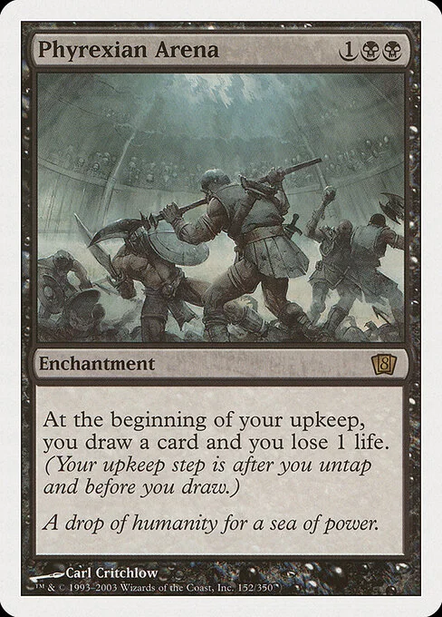 Phyrexian Arena, carta Magic di tipo Enchantment illustrata da Carl Critchlow