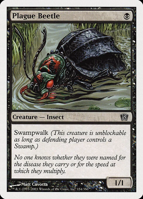 Plague Beetle, carta Magic di tipo Creature — Insect illustrata da Matt Cavotta