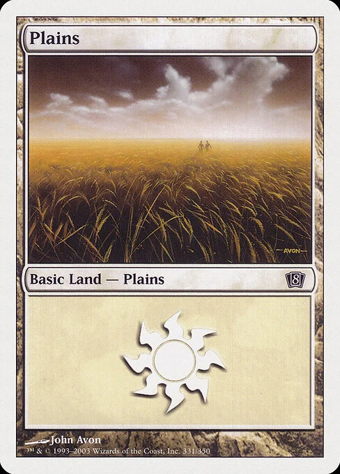 Plains, carta Magic di tipo Basic Land — Plains illustrata da John Avon