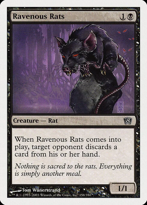 Ravenous Rats, carta Magic di tipo Creature — Rat illustrata da Tom Wänerstrand