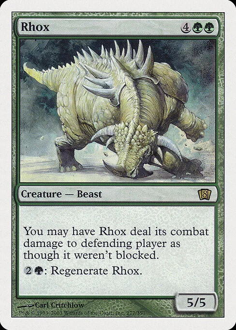 Rhox, carta Magic di tipo Creature — Rhino Beast illustrata da Carl Critchlow