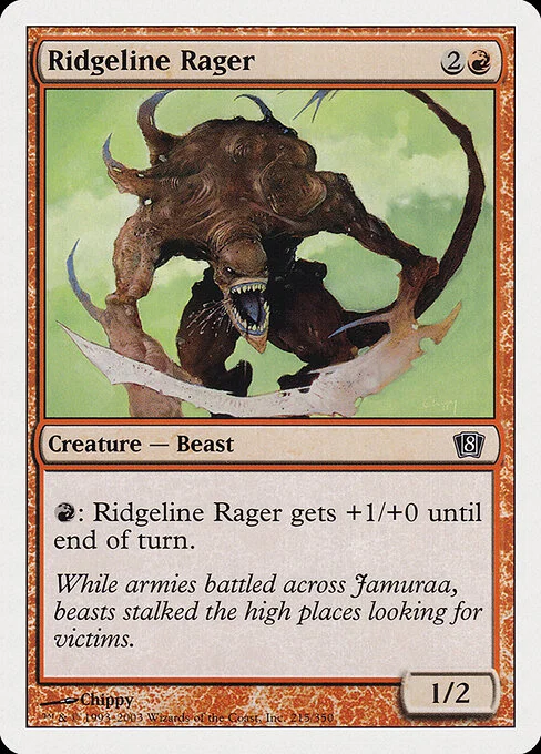 Ridgeline Rager, carta Magic di tipo Creature — Beast illustrata da Chippy